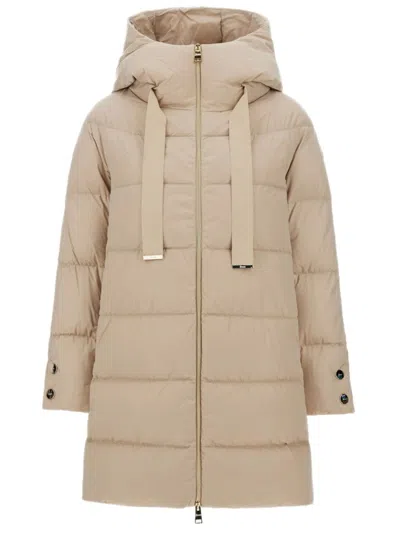Herno Puffer Coat With High Padded Collar And Relaxed Fit In Multi