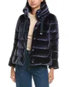 Herno Jacket In Smooth Velvet In Blue
