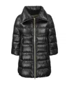Herno Puffer Front Zipped Coat In Black