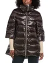 Herno Puffer Front Zipped Coat In Brown