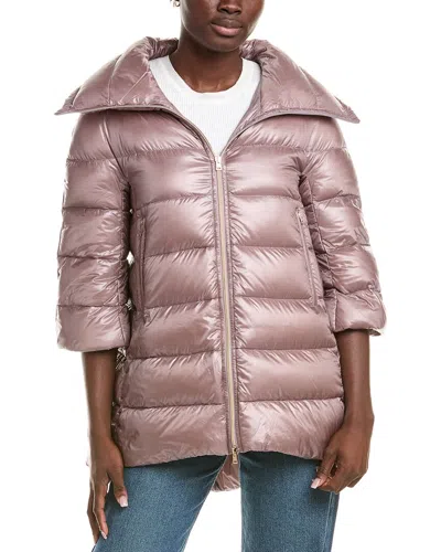 Herno Puffer Front Zipped Coat In Multi