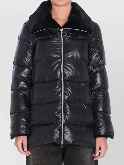 HERNO PUFFER FUR COLLAR JACKET
