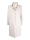 Herno Padded-bib Single-breasted Coat In Beige