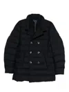 Herno Double-breasted Puffer Jacket With Quilted Texture In Blue