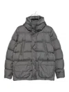 Herno Gray Puffer Jacket With High Collar In Gray