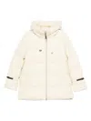 Herno Hooded Medium-length Wool Down Jacket With Zip In Neutral
