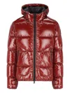 Herno Puffer-style Bordeaux Jacket With High Collar In Red