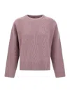 Herno Crew Neck Long Sleeve Sweater In Pink