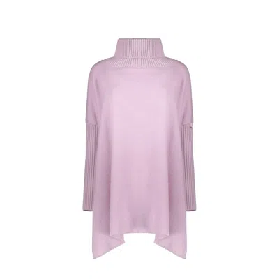 HERNO PURPLE VIRGIN WOOL PONCHO