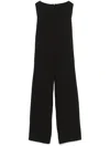 Herno Back Strapless Jumpsuit With Bow On The Back In Black