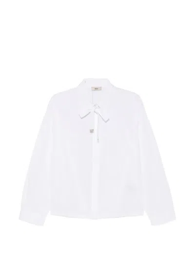 Herno Pussy-bow Long-sleeve Shirt In Weiss