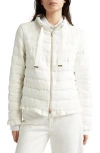 Herno Velvet Corduroy Channel Quilted Down Jacket In 1000 White