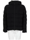 Herno Quilted Adjustable Hood Matte Polyamide Down Jacket In Black