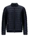 Herno Quilted Band-collar Bomber Jacket In Black