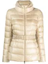 Herno Quilted Beige Puffer Jacket With Belted Waist In Neutral