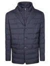 Herno La Giacca Water Resistant Down Blazer With Removable Bib In Blue