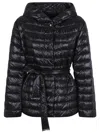 Herno Quilted Black Down Jacket With Fitted Silhouette In Black