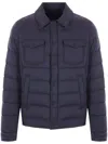 Herno Quilted Black Jacket With Classic Collarclosure In Blue