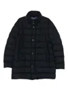 Herno Quilted Black Jacket With Tailored Fit In Blue