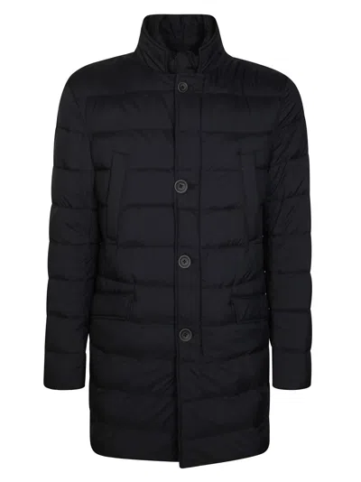 Herno Quilted Black Nylon Down Coat