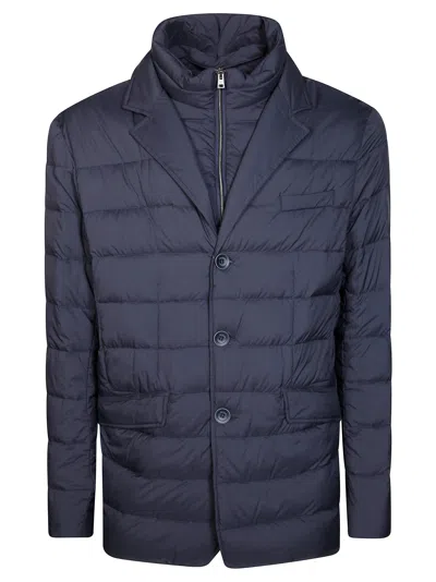 Herno Quilted Blazer-style Down Jacket In Blue