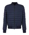 Herno Quilted Bomber Down Jacket In Blue