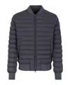 Herno Quilted Bomber Down Jacket In Blue