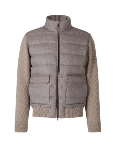 Herno Quilted Bomber Jacket In Grey