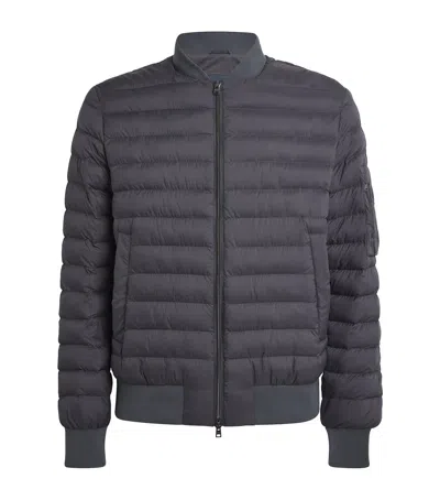 Herno Quilted Bomber Jacket In Gray