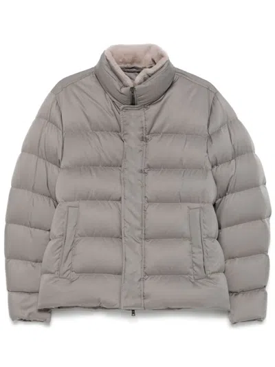 Herno Quilted Bomber Jacket In Grey