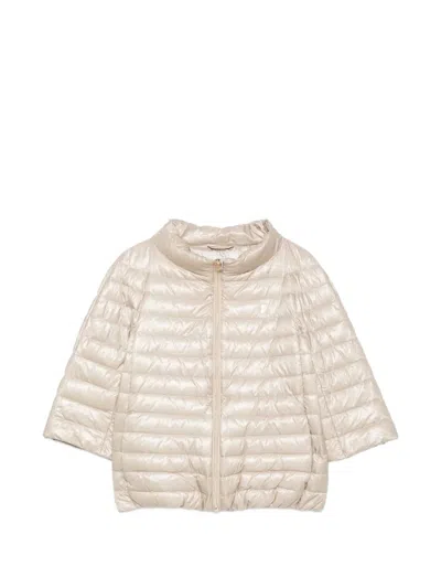 Herno Kids' Quilted Bomber Jacket In Neutral