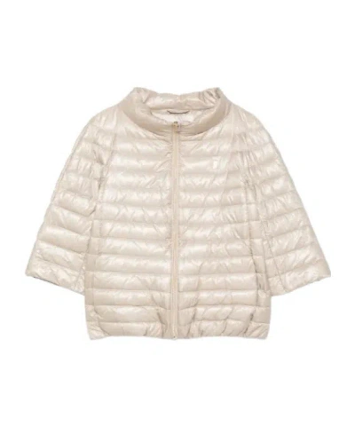 Herno Quilted Bomber Jacket In Neutral