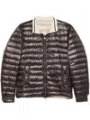 Herno Quilted Brown Down Coat With High Collar In Black