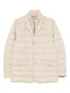 Herno Quilted Button-fastening Jacket In Neutral