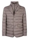Herno Quilted Button-fastening Jacket In Neutral