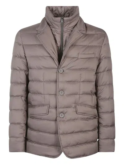 HERNO QUILTED BUTTON-FASTENING JACKET