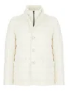 Herno Quilted Button-fastening Padded Jacket In White