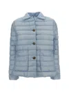 Herno Women Button-up Down Jacket In Blue