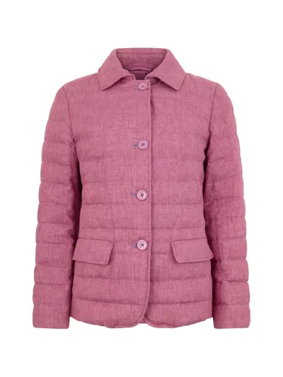 Herno Quilted Button-fastening Jacket In Pink