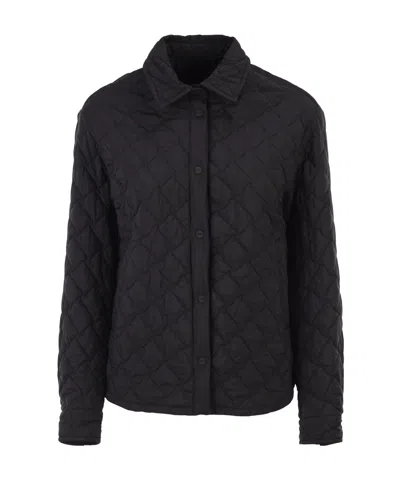 Herno Quilted Button-up Jacket In Black