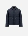 Herno Quilted Cape In Nylon Chamonix In Blue