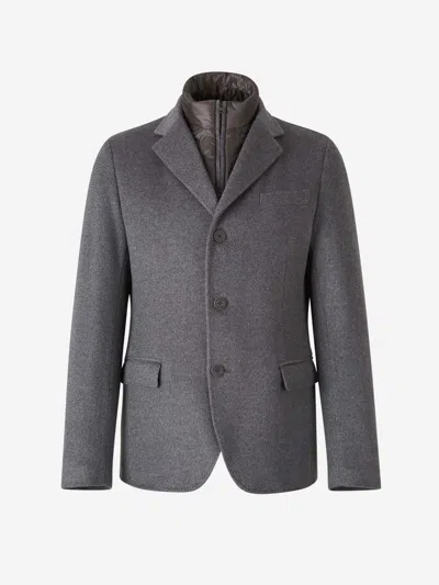 Herno Cashmere Blazer In Gray