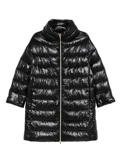Herno Quilted Coat In Black