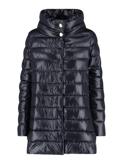 Herno Quilted Coat In Black