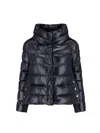 Herno Quilted High-collar Black Nylon Coat In Black