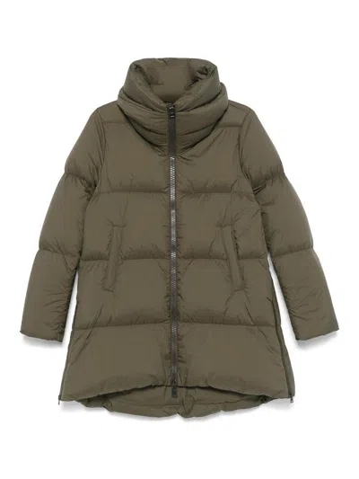 Herno Quilted Coat In Green