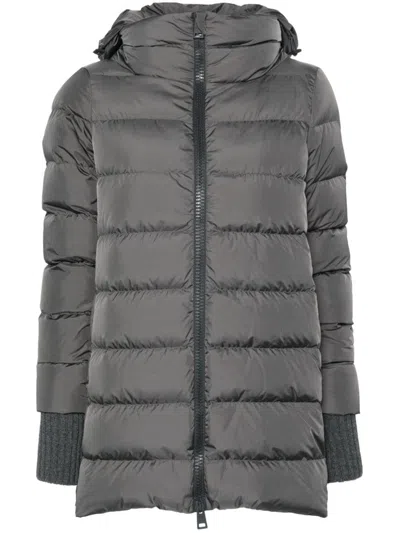 Herno Quilted Coat In Grey