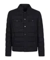 Herno Quilted Wool-blend Structured Down Jacket In Blue Navy Blue