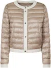 Herno Quilted Jacket With Contrast Trim And Long Sleeves In Chantilly