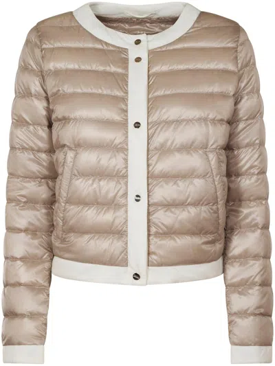 HERNO QUILTED CREWNECK COAT